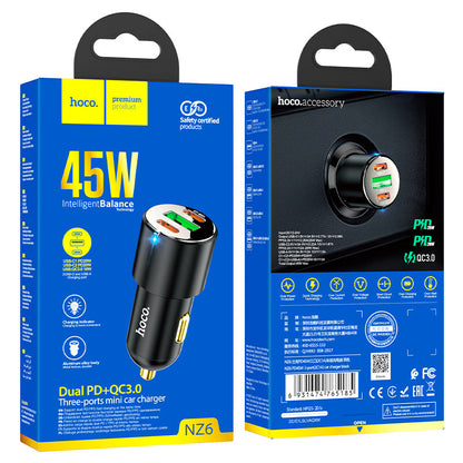 hoco-nz6-pd45w-3-port-car-charger-packaging